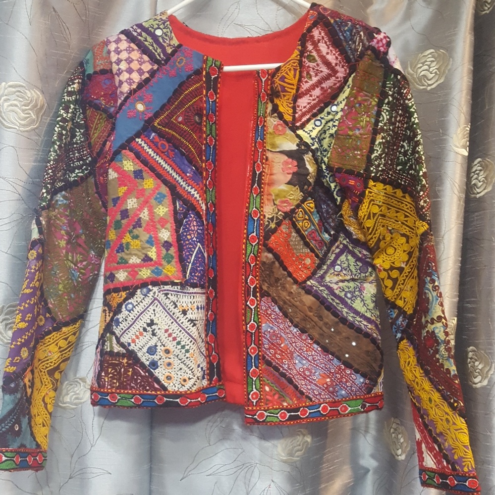 Quilted embroidered jacket